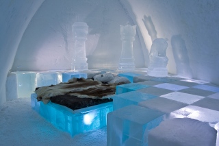 The Chess room in the Ice Hotel