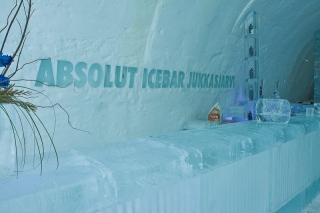 The Ice bar at the Ice Hotel.