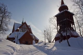 The largest wooden building in Sweden, the Church in Kiruna.