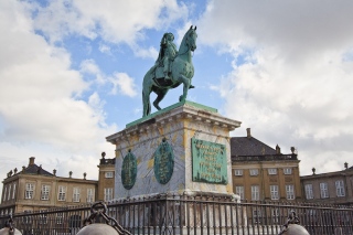 Outside Amalienborg Palace.