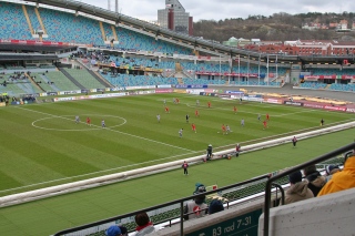 A futbol game between IFK Goteborg  and IFK Norrkoping