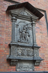 On the side of the walls of St. Elizabeth's church.