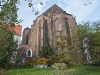 The back of St. Mary\'s Church.  Notice the little tree growing on the top.