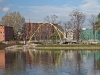 Slodowa footbridge and Stanis?aw Wysocki\'s tribute to the thousands of anonymous heroes who sprang to Wroc?aw\'s rescue during the great flood of 1997.