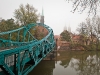 Tumski Bridge going to Cathedral Island with the Cathedral of St. John the Baptist in the distance.