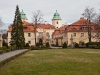 The front building of Ksiaz is a castle in Silesia, Poland.