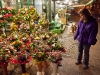 Rhonda looking at some flower at the Wroclaw flower market.