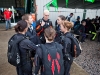 SDC Furies XP (Charles, Shannon, Karyn, Rhonda and Anabel) getting ready for the first jump while their coach Brian looks at some interesting cloud formations.