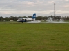 The props were kicking up water on takeoff.