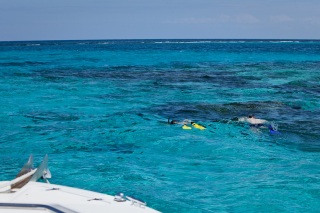 Rhonda's first snorkeling experience.