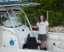 Rhonda getting on the boat just before starting our private eco tour.