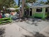 The restaurant at Rum Point beach.  (Rhonda says notice the sign above the window.)